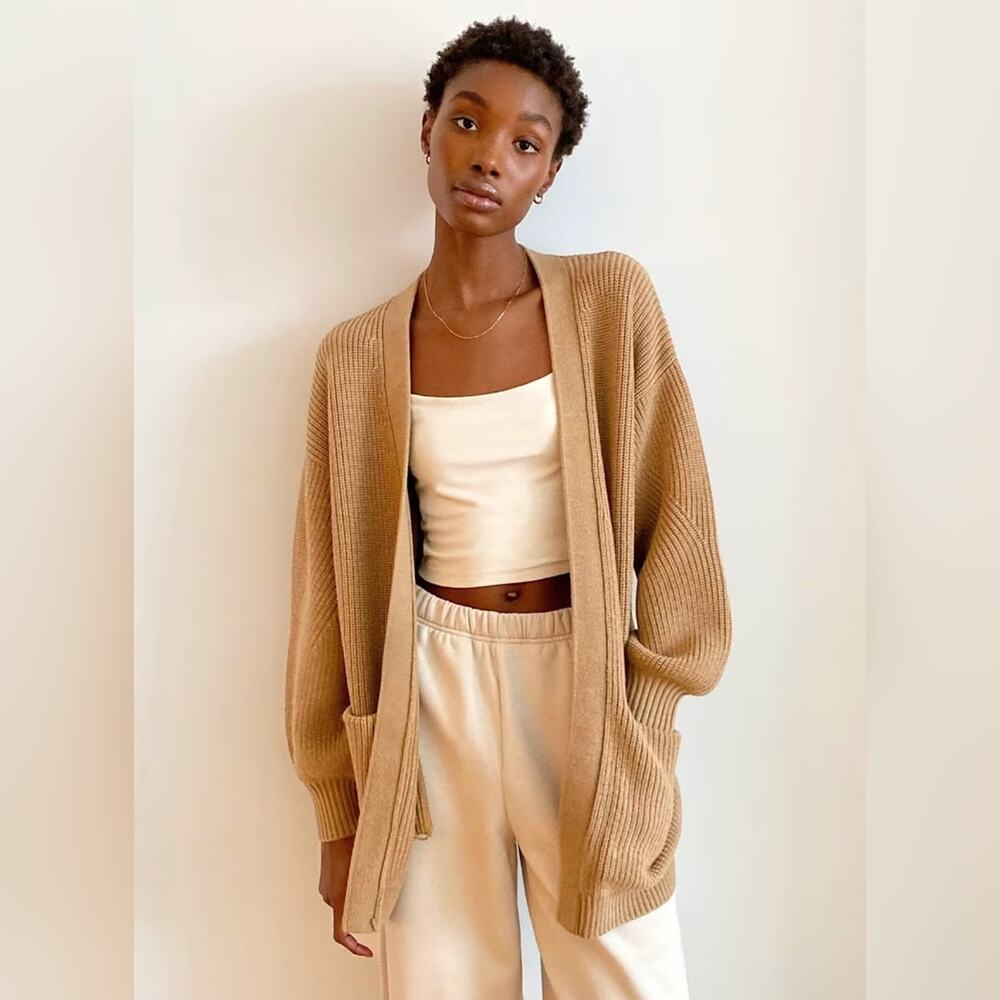 ARITZIA Wilfred Free Unwind Knit Merino Cardigan XXS In Tan